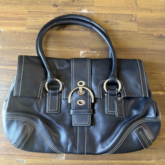 Coach Leather Hampton Black SoHo Y2K Vintage Bag - Picture 1 of 16